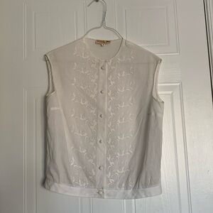 White Vintage 1940s Blouse